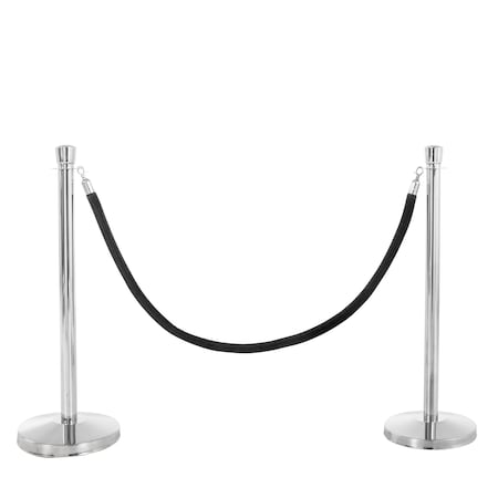 Chrome Stanchions W/Black Velvet Ropes,2